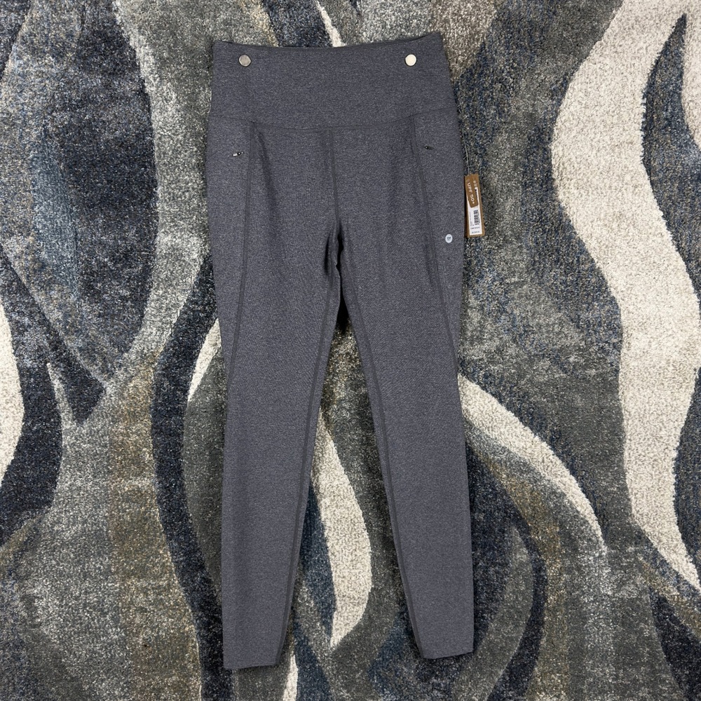 Eddie Bauer Women Trail Tight Leggings Heather Gray Medium Tall UPF 50+ New